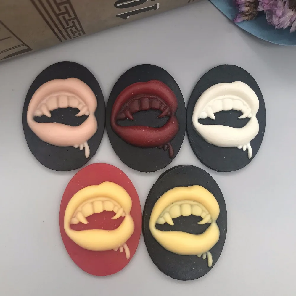 

Mixed resin funny teeth Cameo .Resin Flatback Cabochon for Necklace Pendant .jewelry.DIY , 30*40mm
