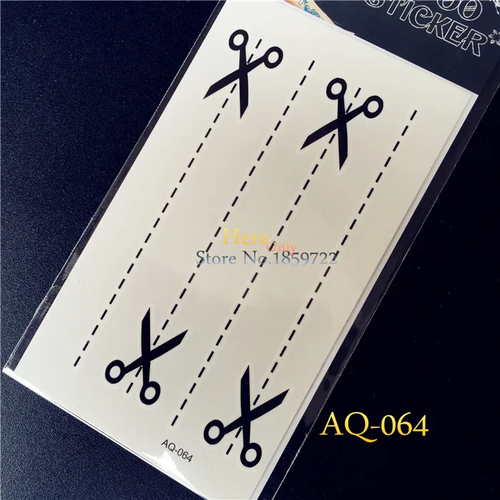1PC 3d Scissors Design Flash Tattoo Sexy Women Arm Fake For Men Leg Makeup Waterproof Temporary Sticker | Красота и здоровье