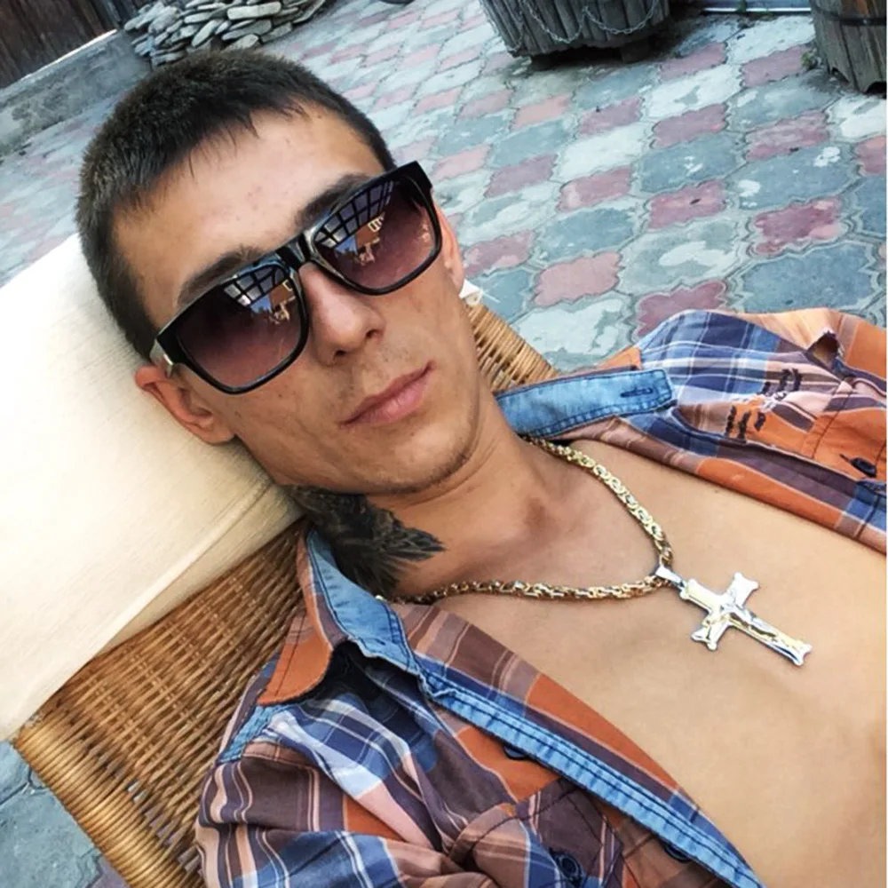 Ожерелье из нержавеющей стали с подвеской в виде рождественского Креста Иисуса, византийская цепочка, золотое, серебряное ожерелье для мужчин 21,6" 6 мм MN50