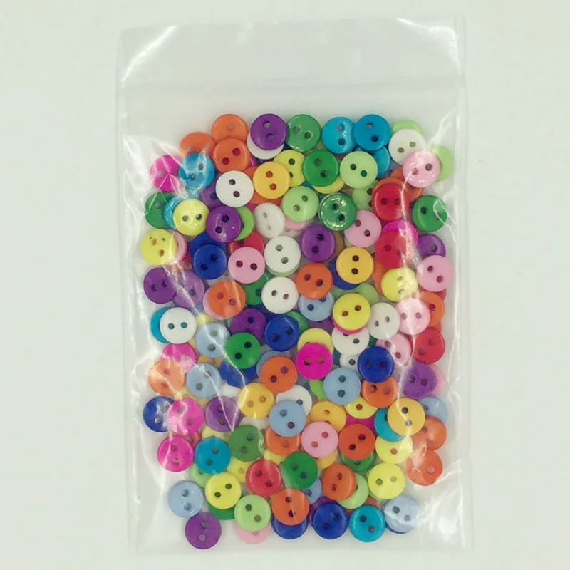 Новые 200 шт./упак. 9 мм круглые полимерные мини крошечные кнопки швейные