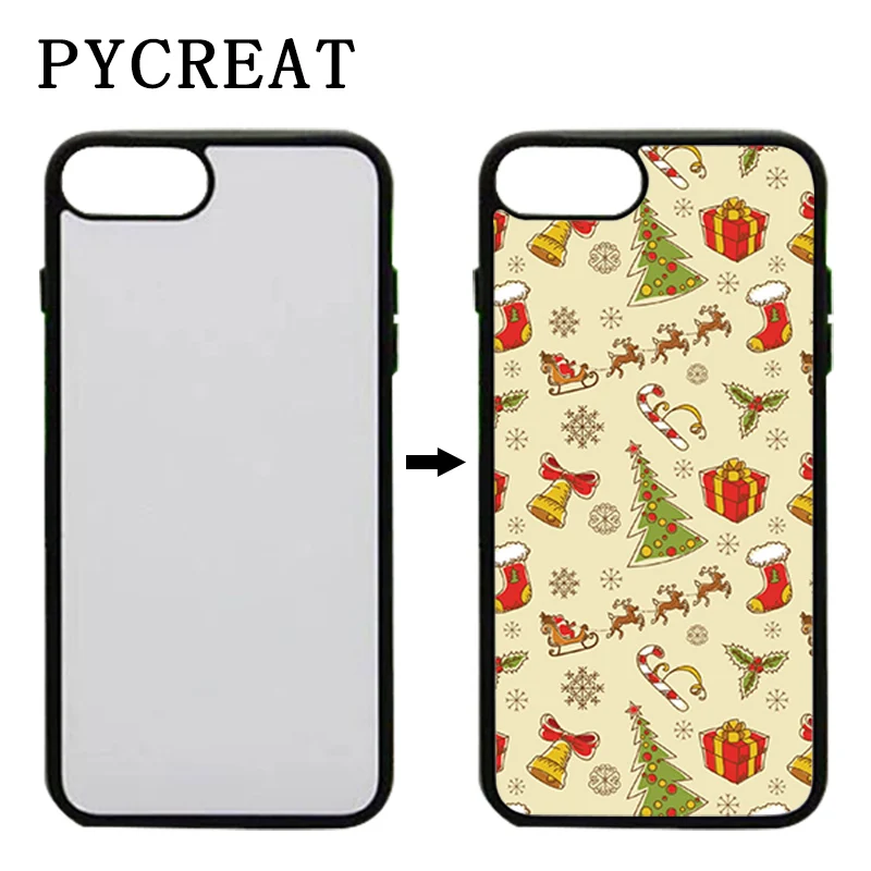 Резиновая сублимация ТПУ чехол для iPhone 8 7 Plus 2D сублимационный iphone + P Алюминиевая
