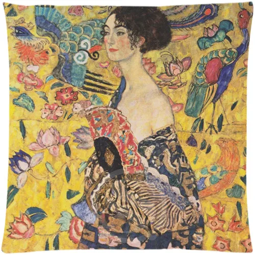 Густав Климт поцелуй пользовательские молнии площадь Подушки Детские случае 16x16