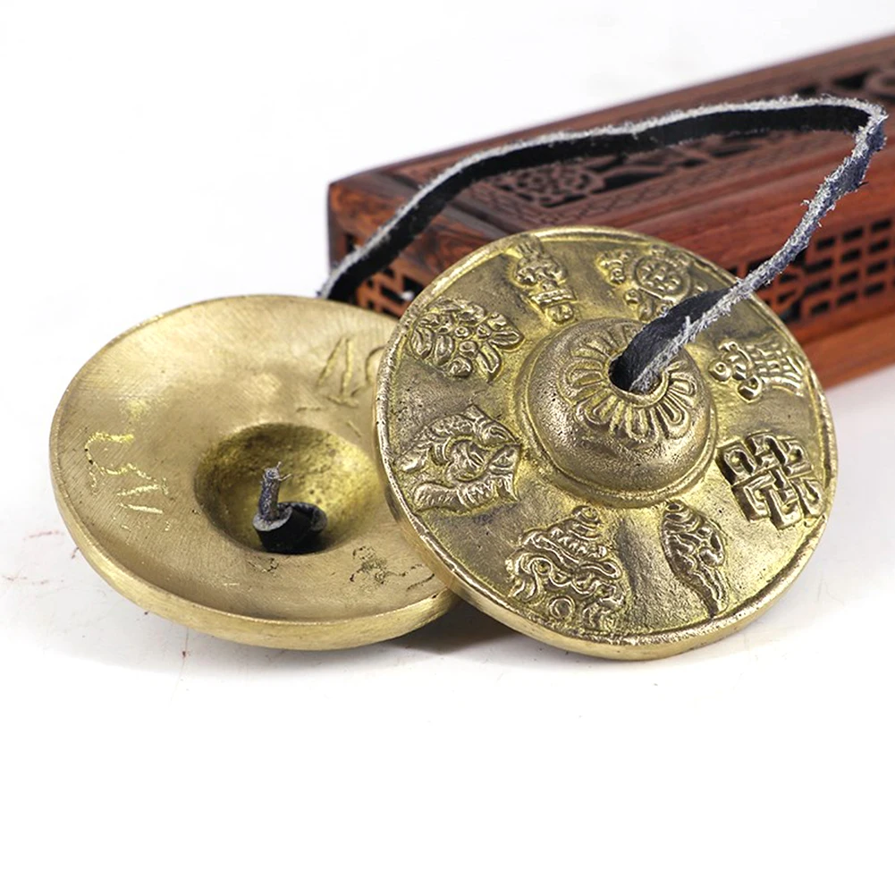 Тарелки пальчиковые тибетская медитация тисненая чистая и резонансная Tingsha Bell