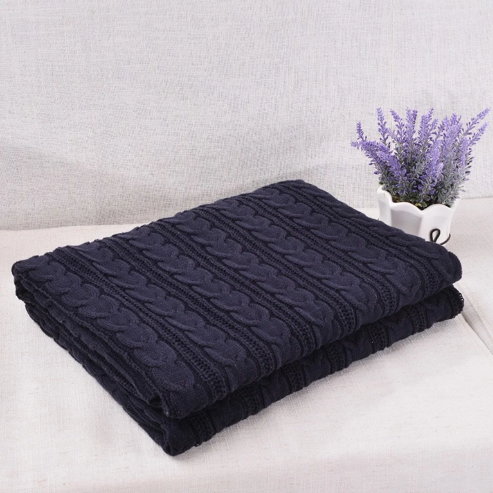 100% хлопок высокого качества ручной работы Мягкий Вязаный плед зеленый бежевый