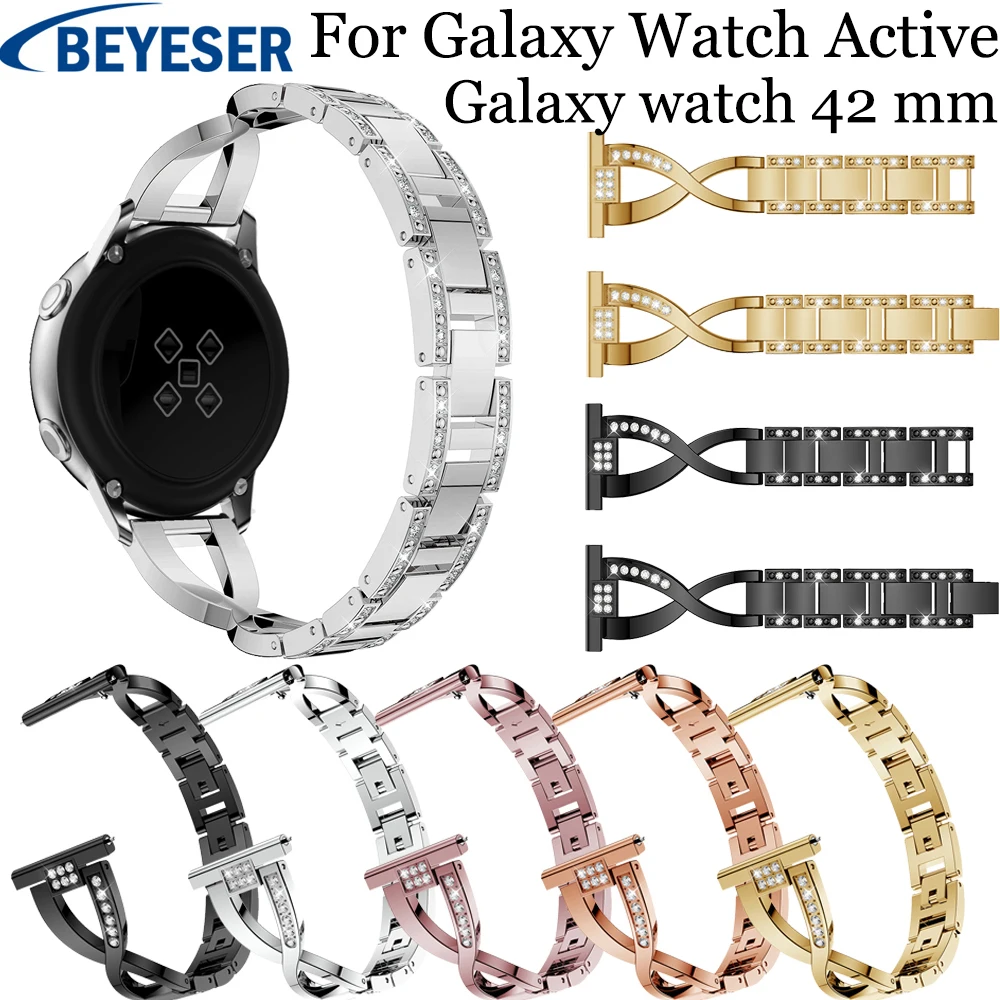 Ремешок из нержавеющей стали для часов Samsung Galaxy Watch active 2 20 мм ремешок Gear sport