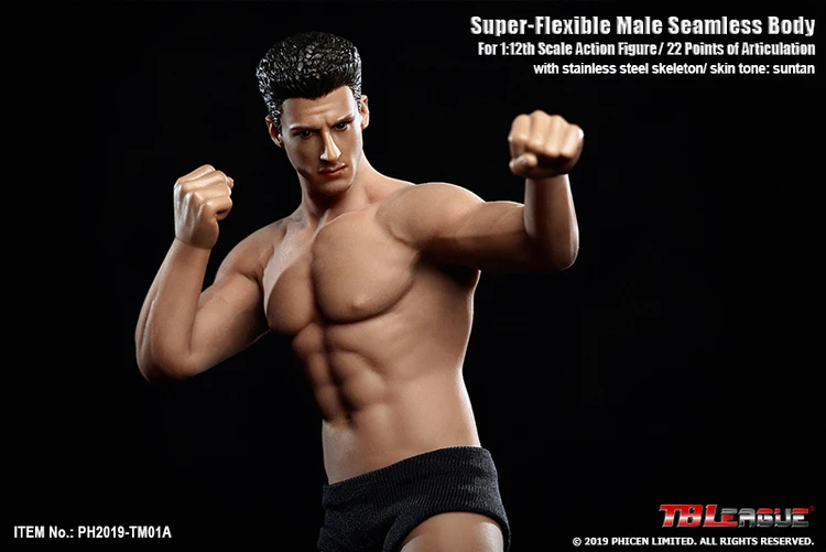 TBLeague 1/12 супер-гибкая Мужская бесшовная фигурка для тела с головой Sculpt PH2019-TM01A/TM02A фитнес загоревшая кожа