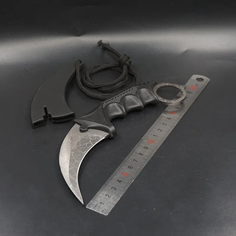 Темно-серый Cs go Karambit нож для походов, походов, охоты, нож с фиксированным лезвием, для выживания, для тренировок, тактические когтевые ножи, для повседневного использования, многофункциональные инструменты - Цвет: Темно-серый