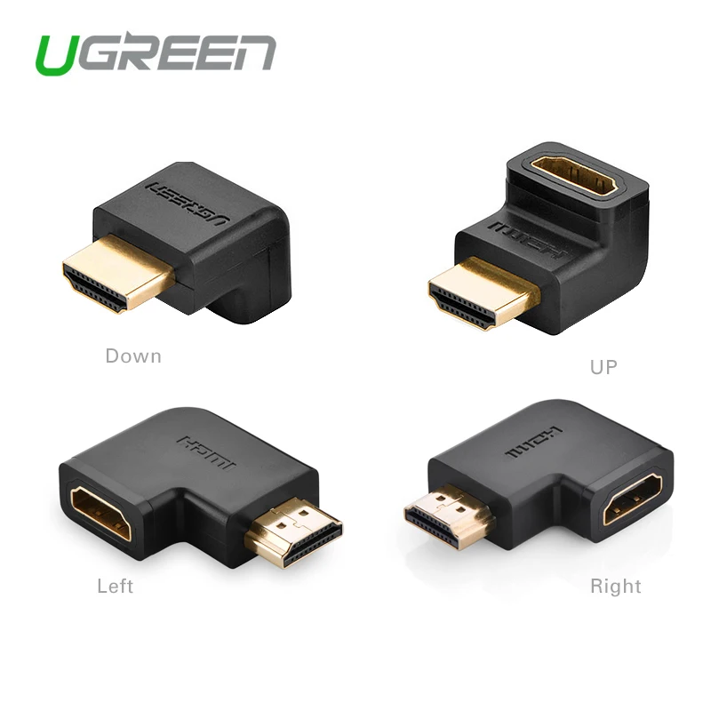 Ugreen HDMI совместимый адаптер 270 90 градусов с прямым углом папа мама кабель