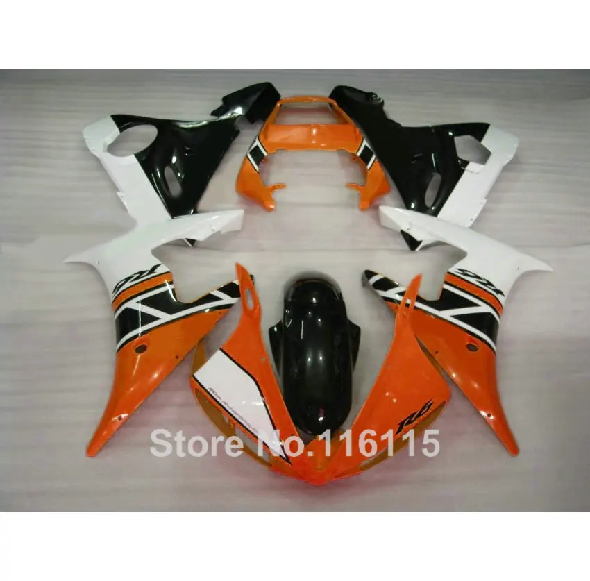 Набор обтекателей из АБС-пластика для YAMAHA R6 03 04 05 белый оранжевый черный YZF 2003 2004