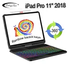 7 видов цветов чехол с Bluetooth клавиатурой и подсветкой для iPad Pro 11 2018, чехол-карандаш, алюминиевый корпус, умный чехол-книжка, спящий режим 360