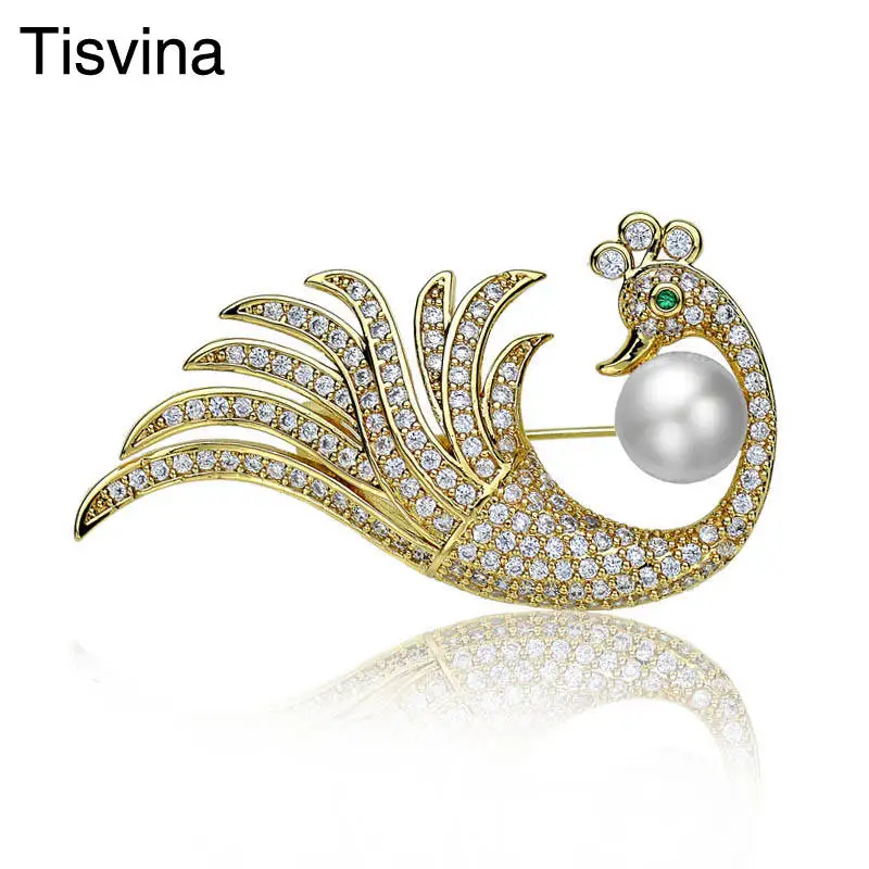 Tisvina хит продаж Новые Броши для птиц женщин Высокое качество чистый цирконий