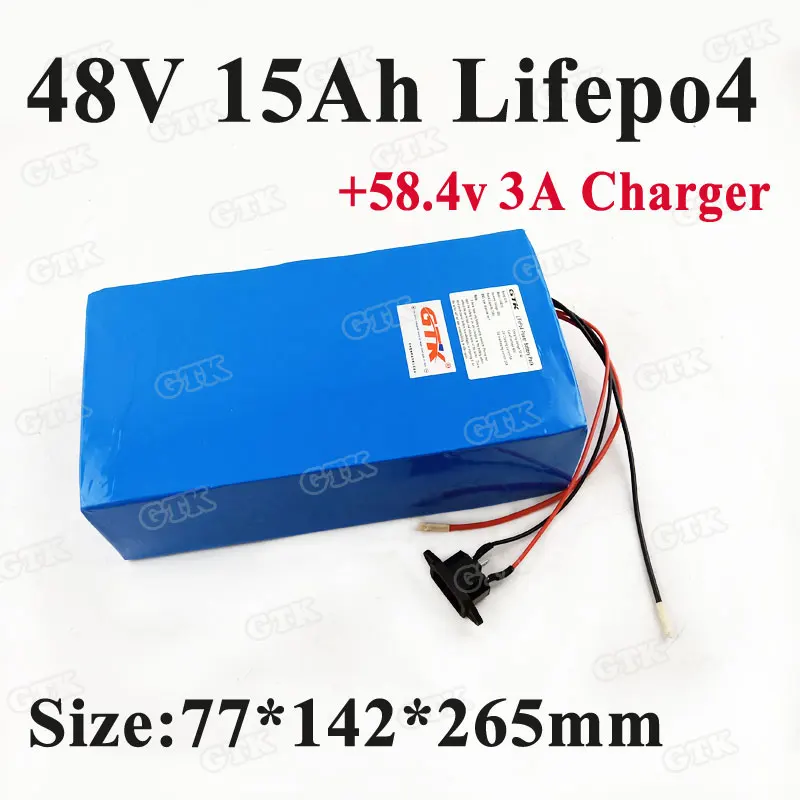 Литиевый Аккумулятор lifepo4 Power 48v 15ah комплект электрического велосипеда с BMS для