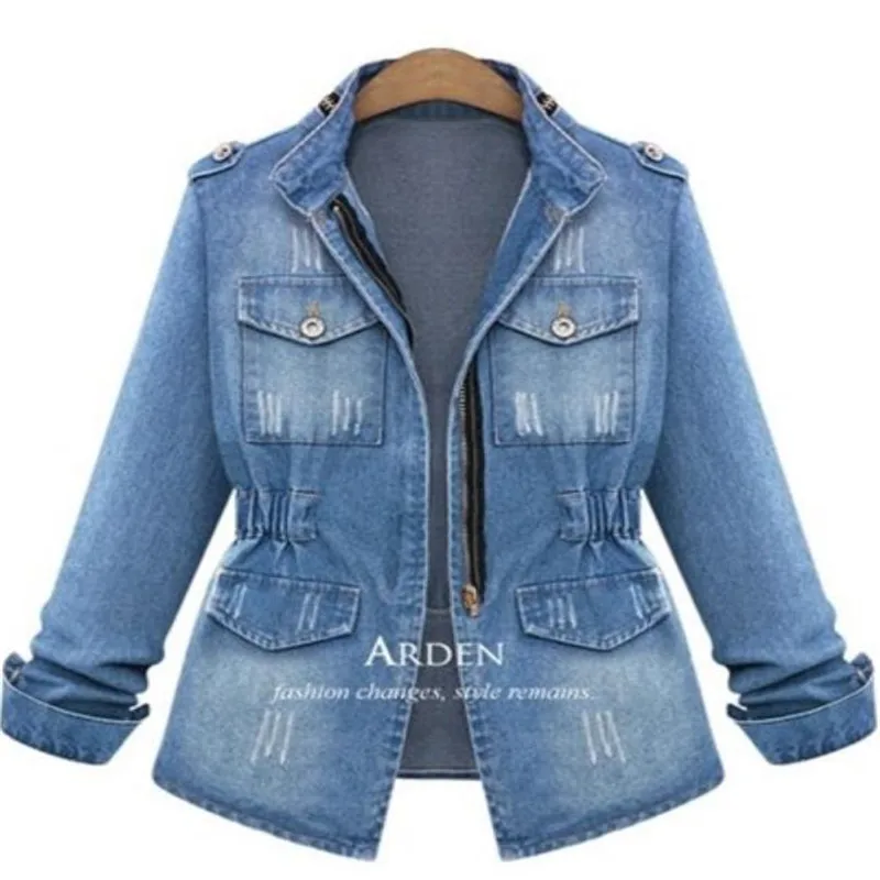 5XL Евро-американский звездный стиль женская джинсовая куртка верхняя одежда