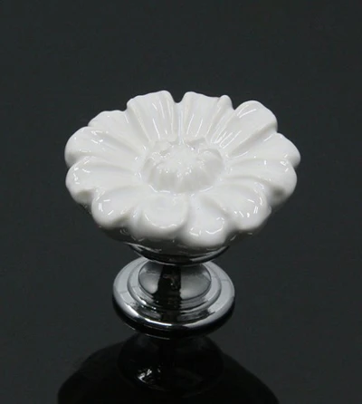 Chrysanthemum Ceramics Knobs Furniture Drawer Wardrobe Handle Kitchen Cabinets Cupboard Dresser Children's Room Pull Door |