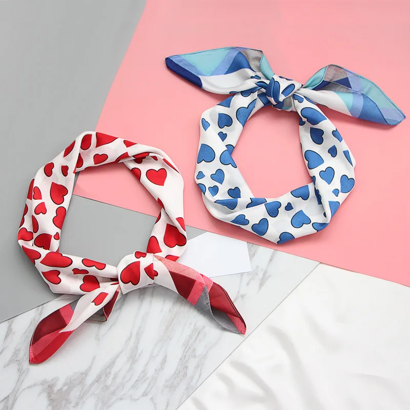 Женские атласные шарфы 12 рисунков бандаж для головы Шелковый искусственный