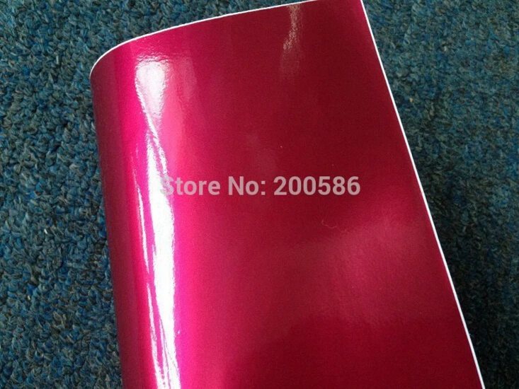 Глянцевая розовая красная виниловая обертка металлик пленка с воздушным релизом