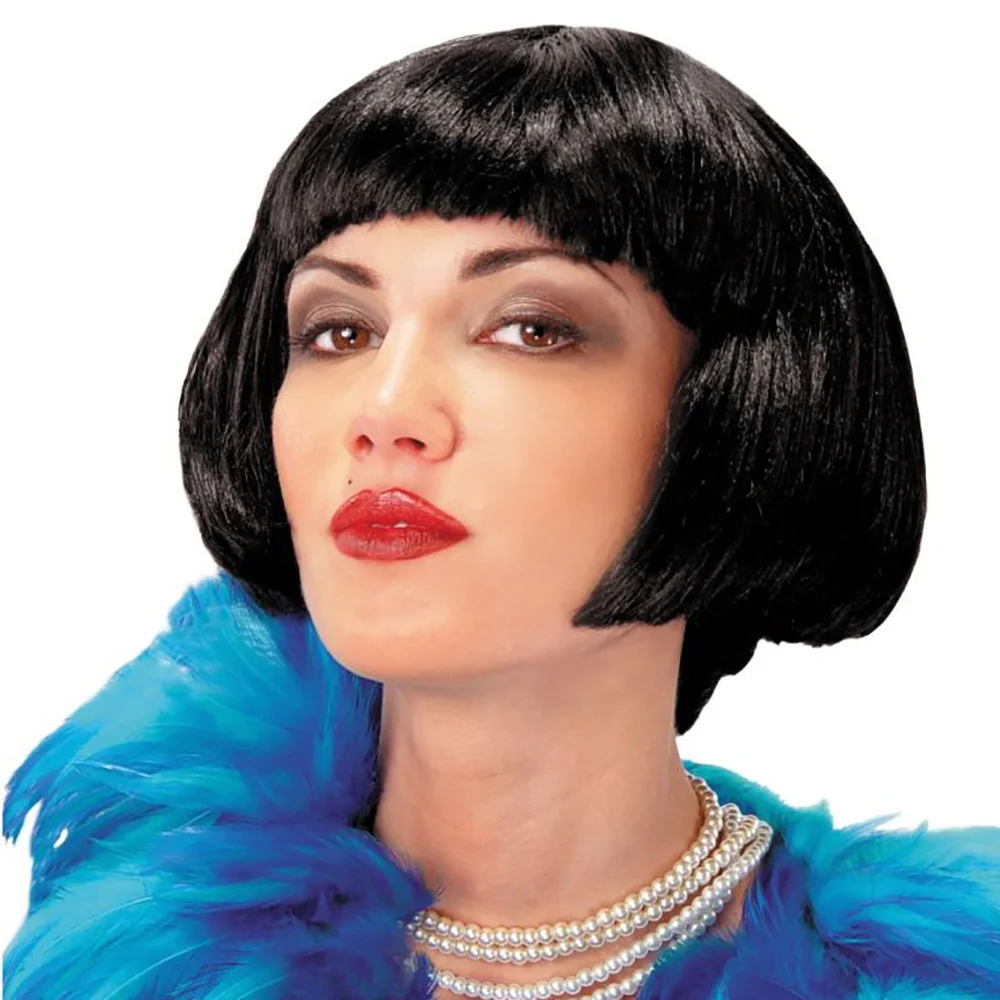20s Flapper Perruque Filrty девушка короткий Боб термостойкие волокна прямые волосы женские вечерние аксессуары для костюма