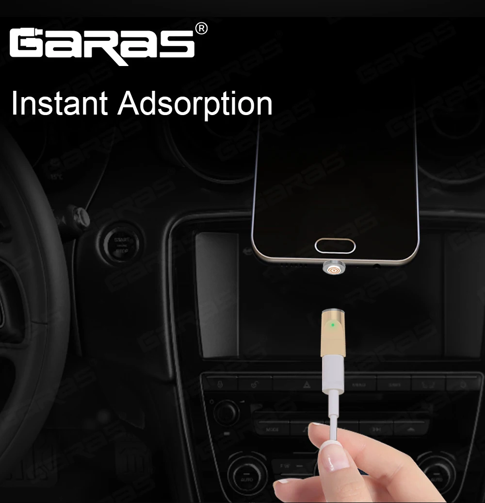 GARAS Магнитная Micro USB адаптер для iphone/Micro/usb type c Зарядное устройство и Магнит данных адаптер для samsung /Xiaomi/huawei/LG