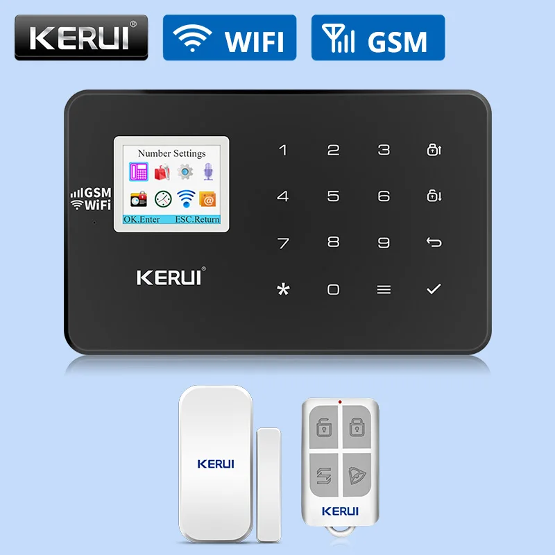 Kit 1 KERUI W18 GSM wifi охранная домашняя система охранной сигнализации приложение дистанционное управление движения пожарный детектор дыма датчик двери окна DIY Kit - Цвет: Kit 1