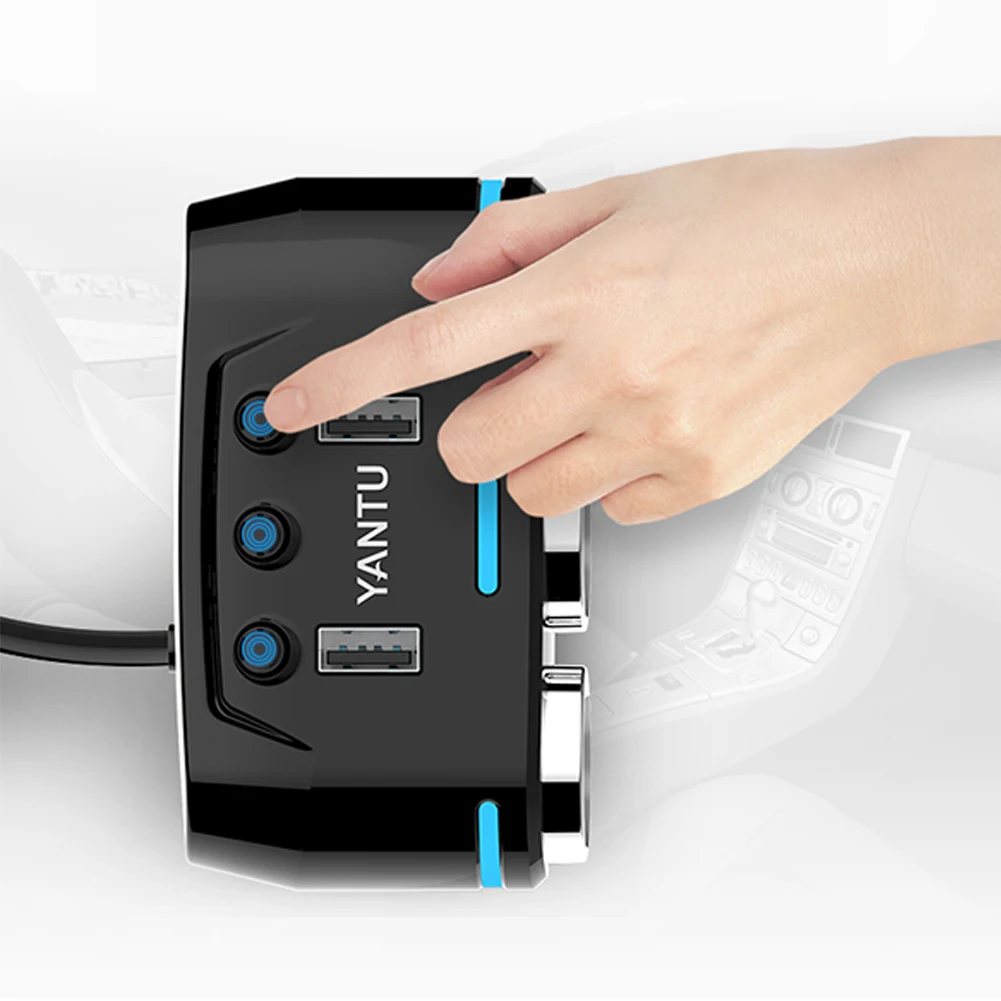 Авто 3 способ 12 24 В розетка светодиодный индикатор двойной USB прикуриватель
