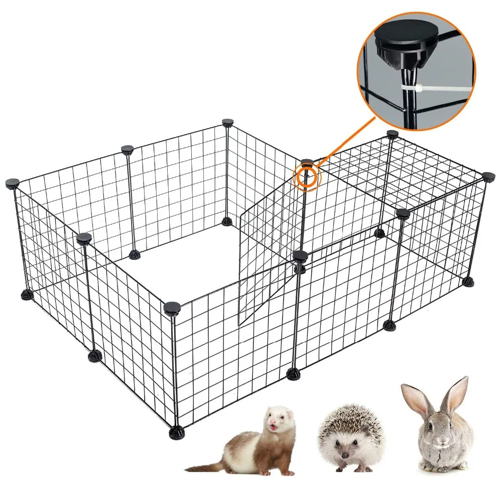 

Pet Playpen Iron Fence Collapsible Puppy Kennel House Exercise Security Gate Dogs Supplies Cat Crate Rabbits Guinea Pig Cage