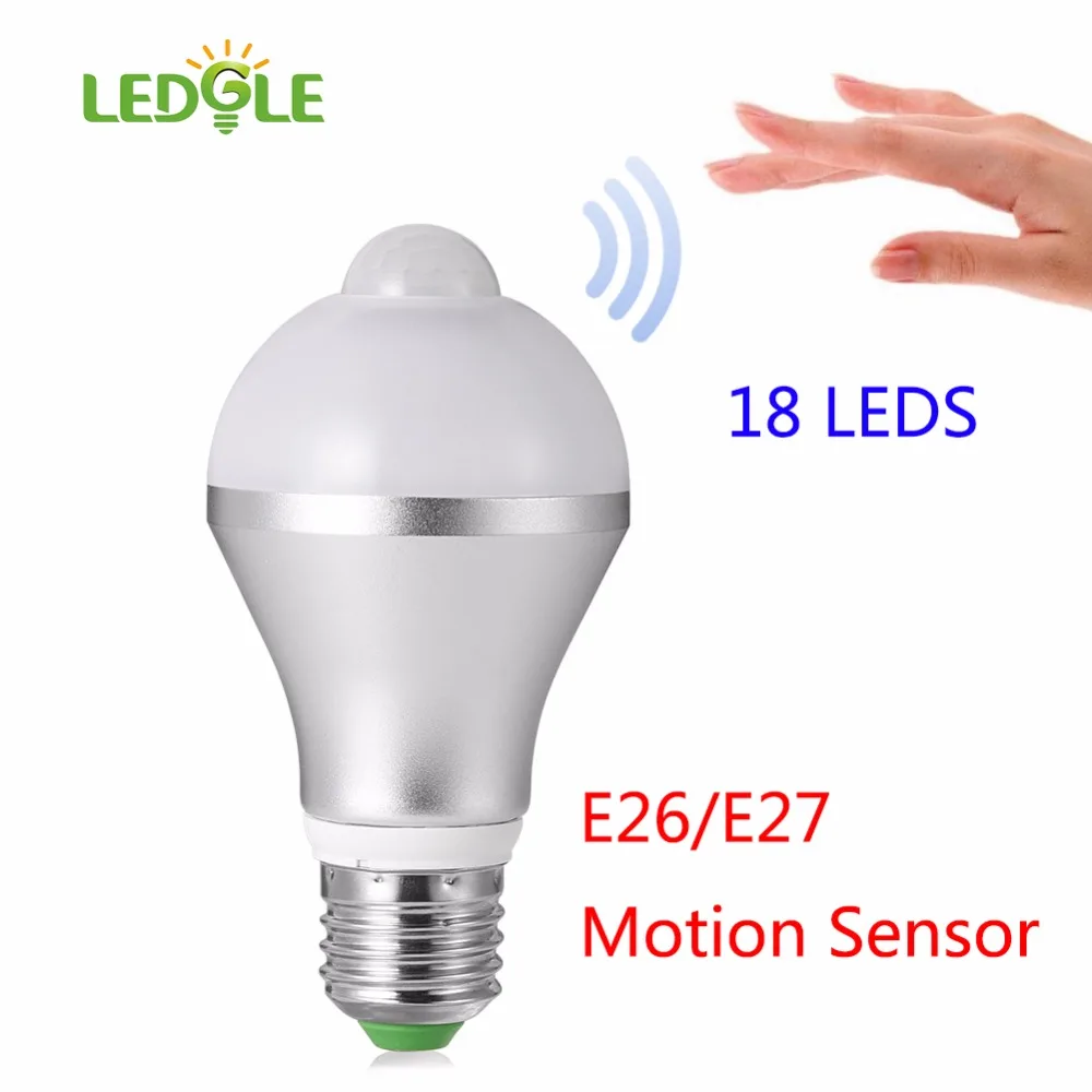 LEDGLE 9W E26/E27 18 Светодиодная лампа с датчиком движения|light bulb|with motion sensorbulb pir |