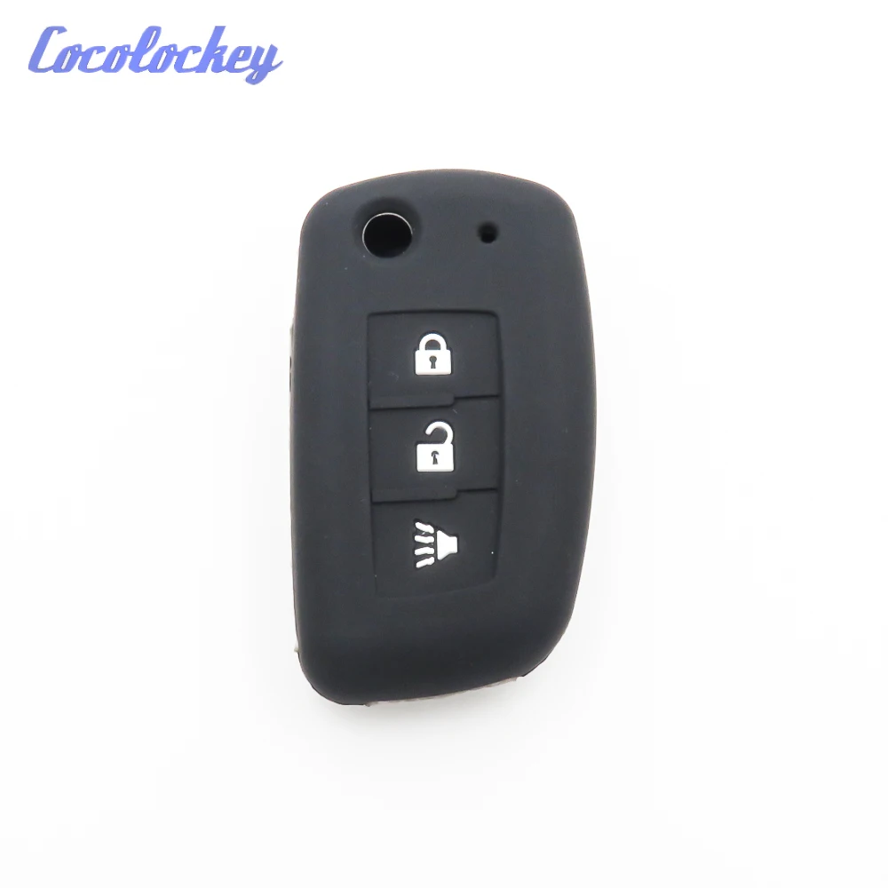 Cocolockey 3 кнопки силиконовый чехол для ключей Nissan Qashqai X-trail дистанционный ключ