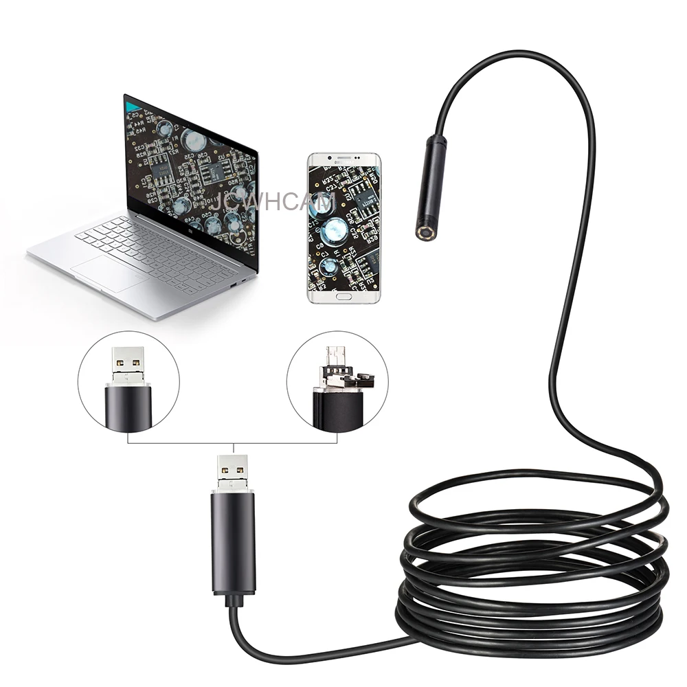 7 мм 2 в 1 USB эндоскоп 480P HD змеиная трубка и Android Бороскоп эндоскопический осмотр