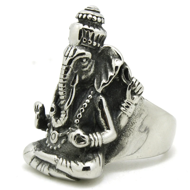 1pc Mens Boys 316L Stainless Steel Big Elephant Ring Biker Factory Price | Украшения и аксессуары