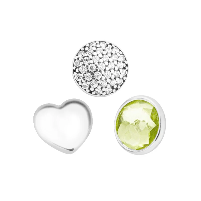 

Подлинное ювелирное изделие из стерлингового серебра 925 пробы August Petites Charm подходит для плавающего медальона ожерелье со свисающими бусинам...