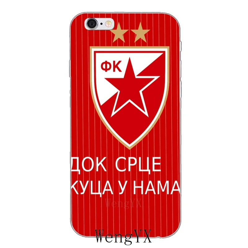 Crvena-zvezda-A-08 Чехол для телефона Serbia FK Crvena zvezda из мягкого силикона и ТПУ для Apple iPhone 4, 4S, 5, 5S, 5c, SE, 6, 6s, 7, 8 plus, X, XR, XS Max - Цвет: Crvena-zvezda-A-08