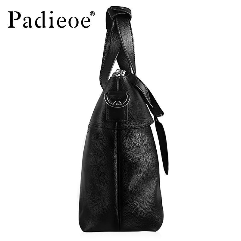 Padieoe Designer Briefcase Male Genuine Leather Mens Fashion Men Shoulder Laptop Bags Portfolio Bag Business | Багаж и сумки