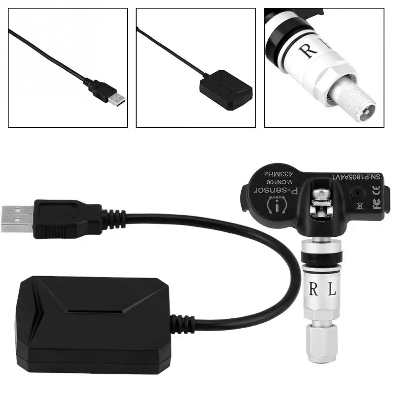 USB система контроля давления в шинах TPMS внутренние датчики для Android автомобильный