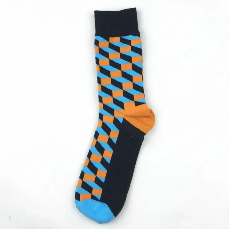 Личность геометрические смешанные цвета мужские хлопчатобумажные носки женские