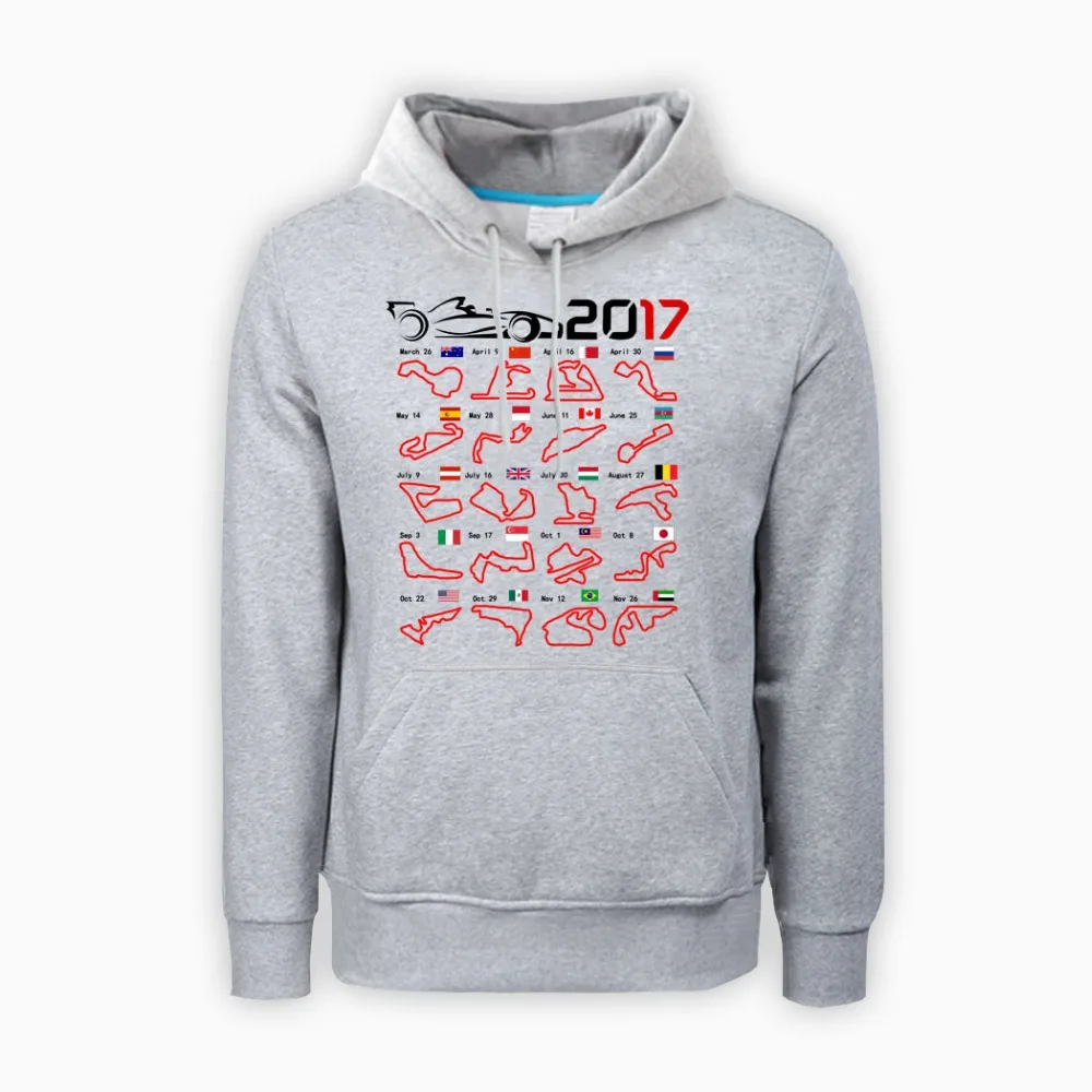 F1 2017 Календарь все схемы weatshirt Мужской пуловер худи куртки одежда автостайлинг