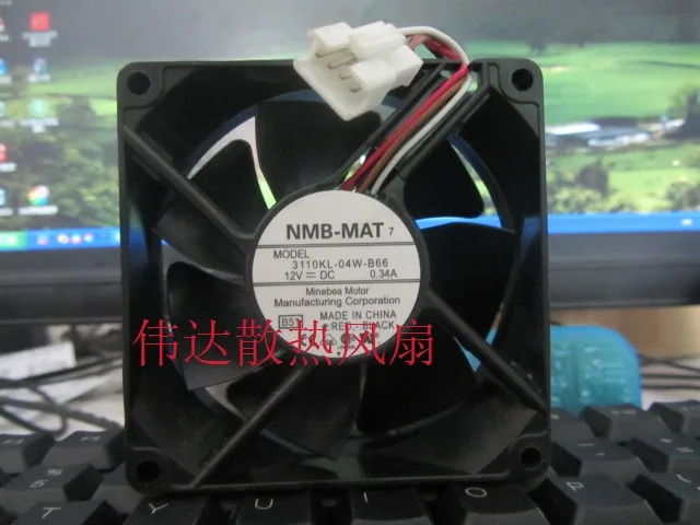 

Original NMB 8025 12V 0.34A 3110KL-04W-B66 80 * 80 * 25MM 3-wire cooling fan