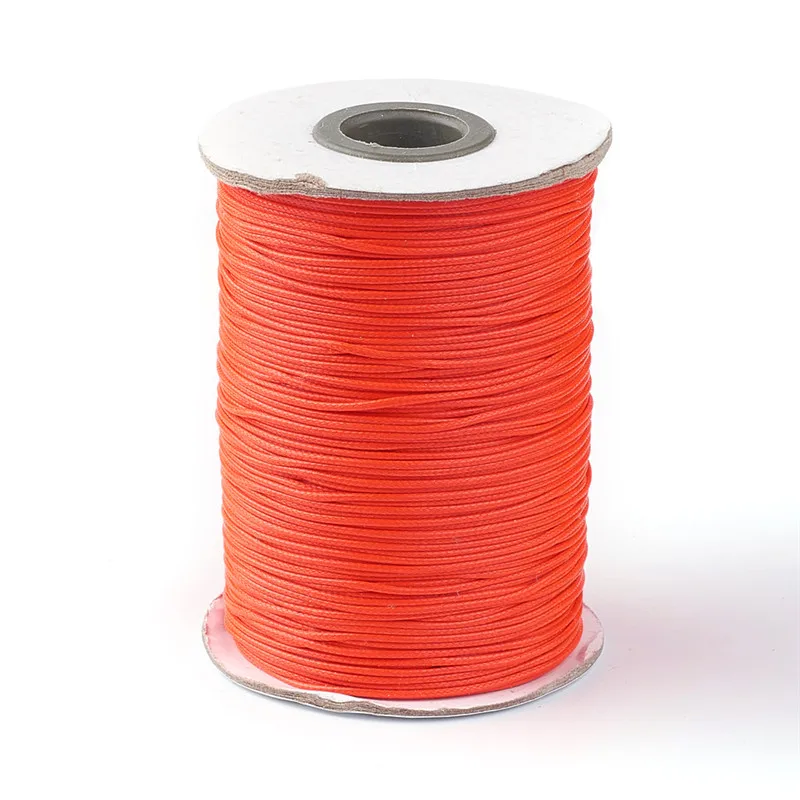 OrangeRed Около 88 ярдов/рулон 1 мм многоцветные корейские Вощеные полиэфирные шнуры для самостоятельного изготовления ювелирных изделий ожерелье браслет - Цвет: OrangeRed