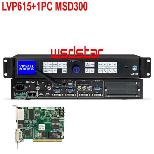 VDWALL LVP615 + 1 шт. входы MSD300 видео/YPbPr/VGA/DVI/HDMI/DP 2304*1152 светодиодный видеопроцессор с Wi-Fi