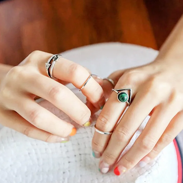 Женское кольцо в стиле ретро простое синее из 5 предметов оптовая продажа