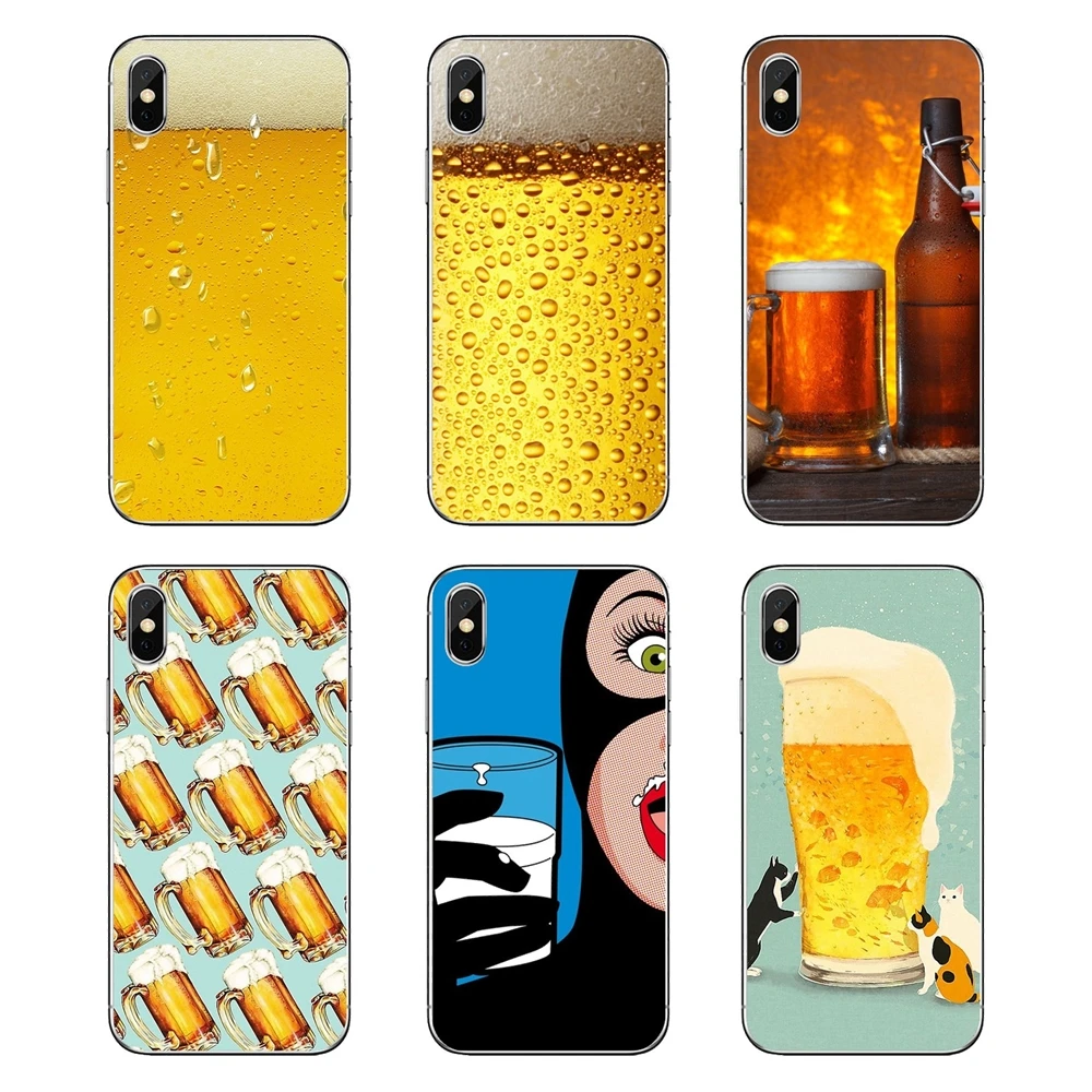 Soft Silicone TPU Case For iPod Touch iPhone 4 4S 5 5S 5C SE 6 6S 7 8 X XR XS Plus MAX Fun Beer A Glass of Cool Summer Skin |