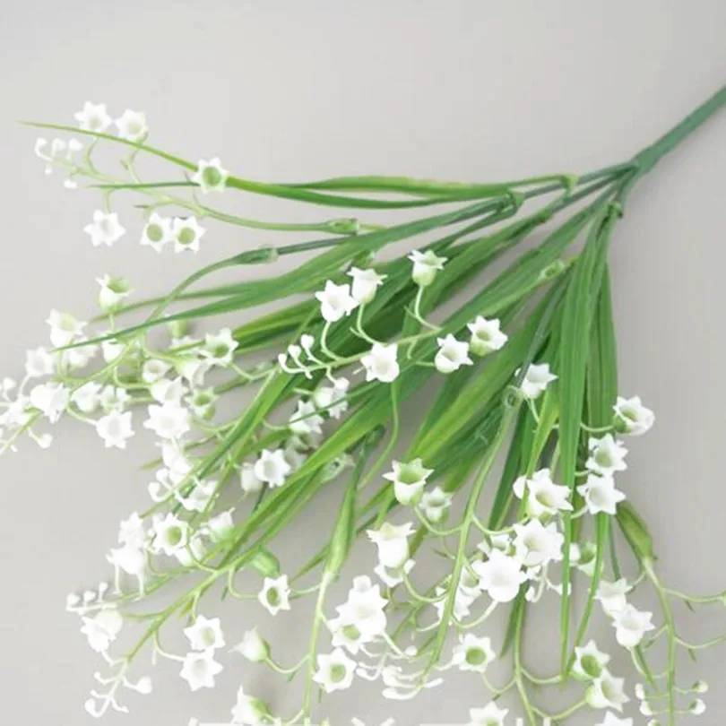 11 шт. Искусственные белые лилии в долине пластиковые цветки форме колокольчика