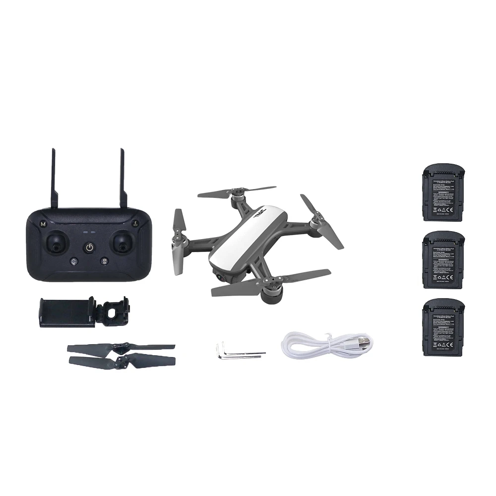 white 3 Batteries JJRC X9 5G 1080P WiFi FPV RC Drone GPS Brushless Gimbal Flow Positioning Altitude Hold Quadcopter Remote Control Helicopters - Color: white 3 Batteries
