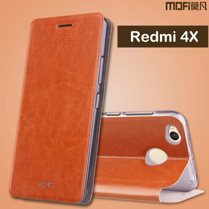 Xiaomi Redmi 4X чехол MOFI кожа + ТПУ флип Coque для 4x премьер Pro подставка держатель капа Redmi4X