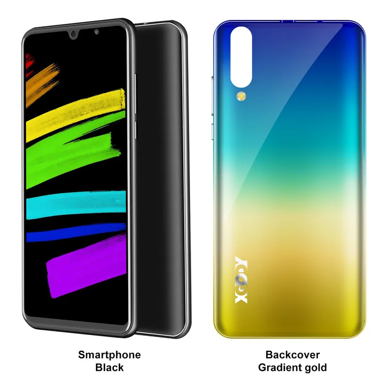 Black add yellow cas Мобильный телефон XGODY P30, Android 9,0, 6 дюймов, 18:9, 2G, 16G, мобильный телефон MTK6580, четыре ядра, две sim-карты, 5Мп, камера, gps, 3g, мобильный смартфон - Цвет: Black add yellow cas