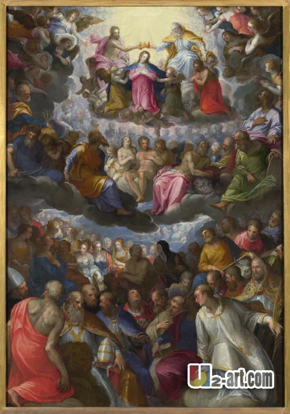

Canvas Prints (The Coronation of the Virgin) by Johann Rottenhammer Printed canvas home decor high quality painting Religion-223