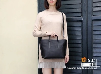 Head Layer of Leather Retro Women Top-handle Bags Shoulder Bag Cowhide Simple Body Quality Soft Tote Messenger Satchel Purse | Багаж и