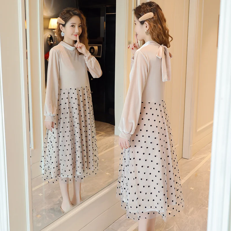 2019 Новое поступление Весна Материнство платье женщина элегантный мягкий