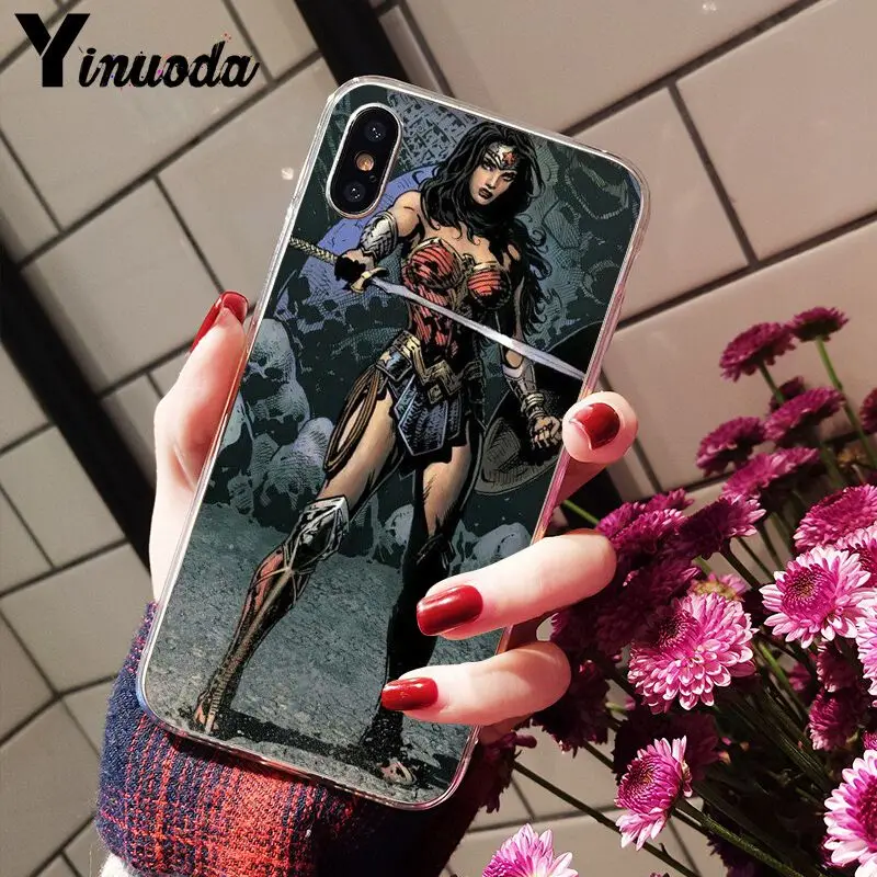 Умный чехол Yinuoda Wonder Woman DC Superhero для iPhone 8 7 6 6S Plus X XS MAX 5 5S SE XR|Чехлы-накладки| |