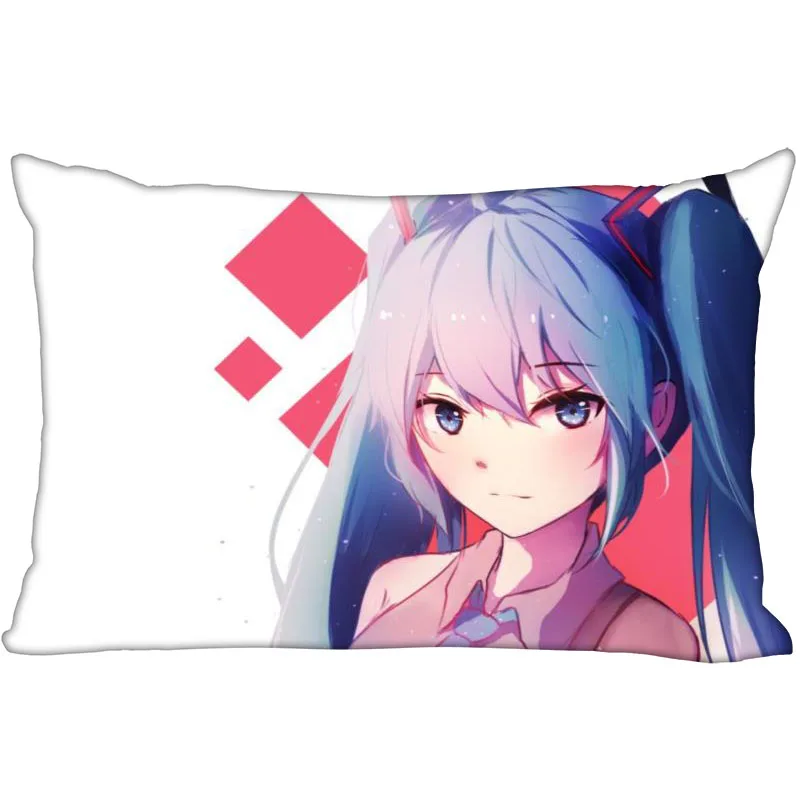 Горячая Hatsune Подушка «Мику Хацунэ» крышка спальни для дома или офиса, декоративные наволочки прямоугольная Подушка на молнии Чехлы Атласная ткань не выцветает
