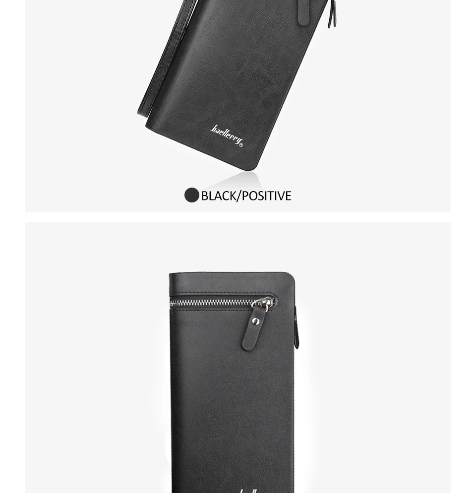 business Long wallet for Men Large Leather Male Wallets Three Layers Men purse Card Holder Money Bag Zipper Men Clutch Wallet